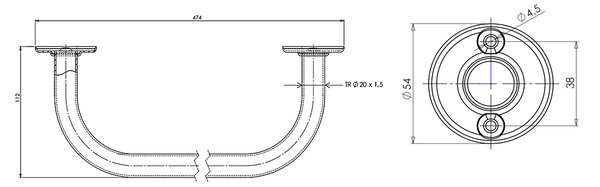 Aqualine Aqualine, uscator fix 40cm, alb, 8004