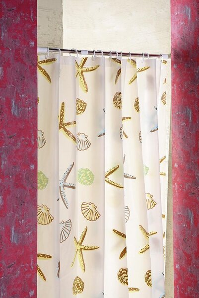 Aqualine Aqualine, Perdeau de dus 180x200cm, vinil, stea, ZV016
