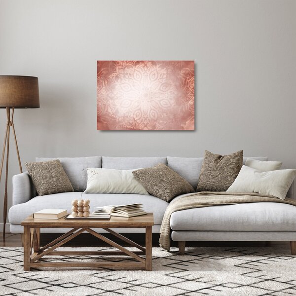 Tablou pe sticlă - Mandala roz (70x50 cm)