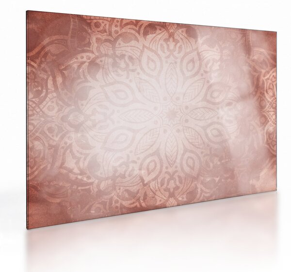 Tablou pe sticlă - Mandala roz (70x50 cm)