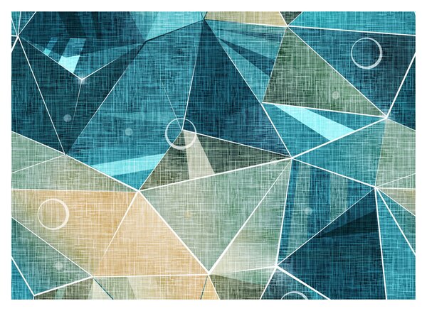Tablou pe sticlă - Abstract turcoaz (70x50 cm)