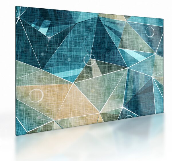 Tablou pe sticlă - Abstract turcoaz (70x50 cm)