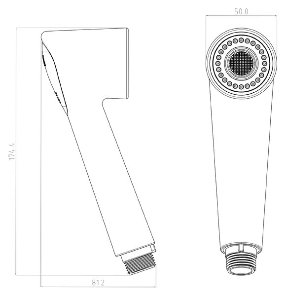 Aqualine Aqualine, duș extrabil pentru robinet chiuvetă 1/2", 2 moduri, crom, ND5551