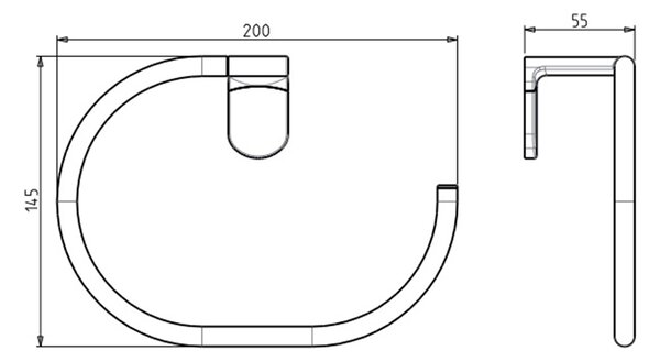 Aqualine Aqualine, suport pentru prosoape ZERO deschis, crom, ZE006