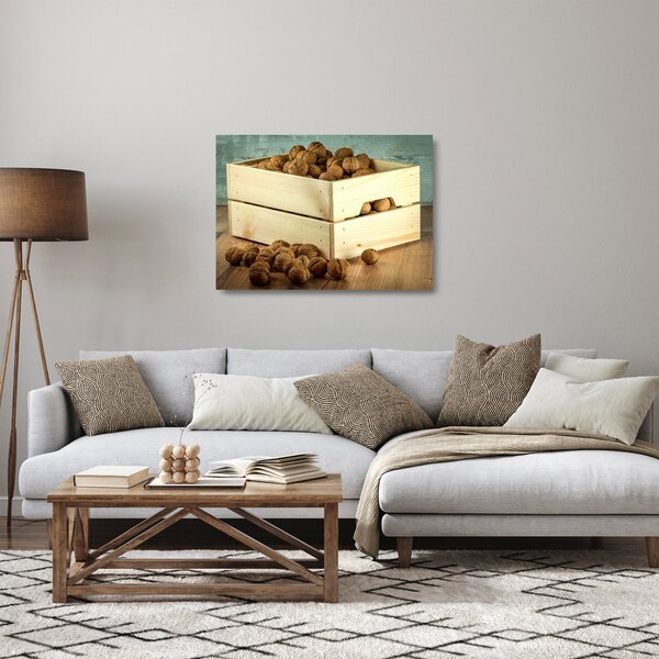 Tablou pe sticlă - Natură moartă de toamnă cu nuci (70x50 cm)