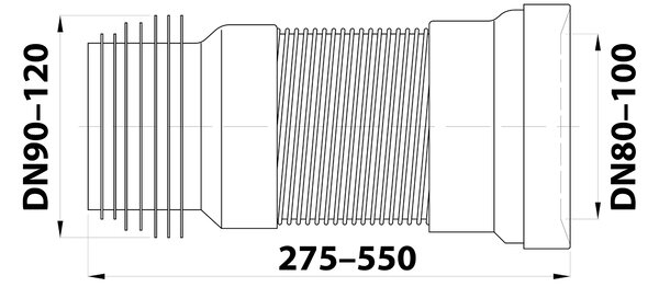 Bruckner Bruckner, Conexiune flexibilă la vasul de toaletă, extensibil, 245-530 mm, 159.325.0