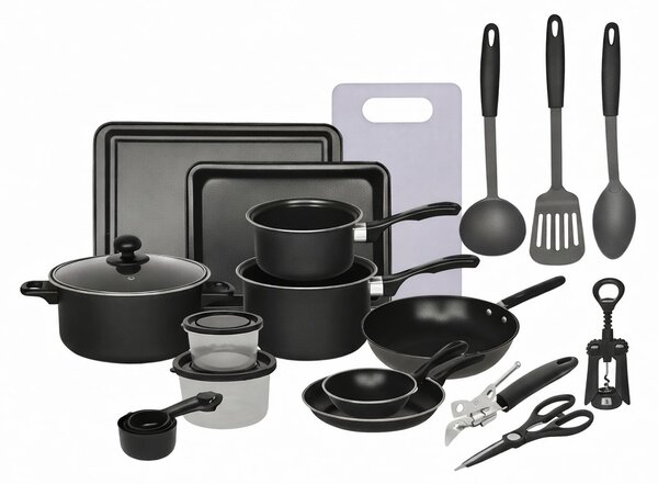 Set 22 de piese antiaderente – oale, tigai si ustensile pentru bucatarie