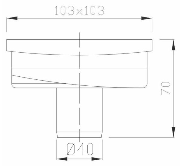 Bruckner Bruckner, Sifon de pardoseală 103x103 drept, scurgere 40 mm, oțel inoxidabil, 183.053.0