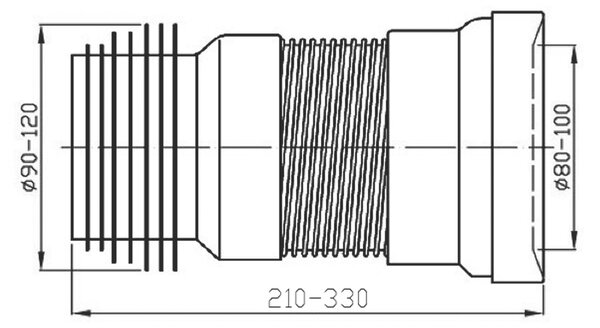 Bruckner Bruckner, Flexi de conexiune WC, 210 - 330 mm, 159.324.0