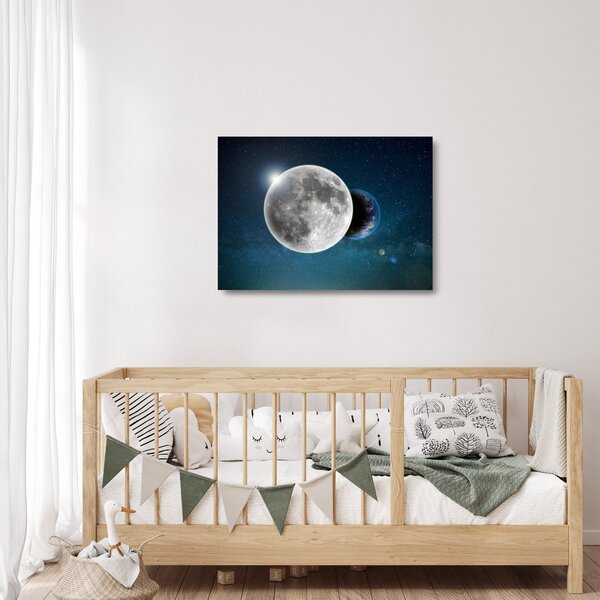 Tablou pe sticlă - Pământul în eclipsa de lună (70x50 cm)