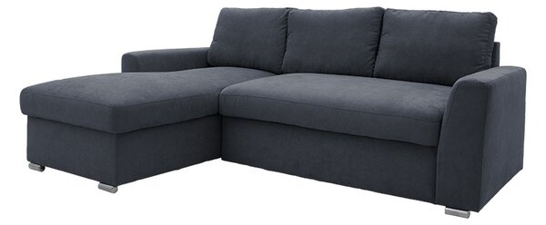 Set mobilier studenti coltar reversibil extensibil, masuta de cafea si comoda TV, 3 buc, Flux, Stejar, 236x164x88 cm