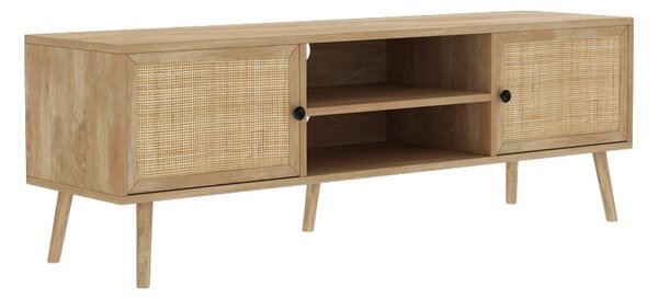 Set mobilier studenti coltar reversibil extensibil, masuta de cafea si comoda TV, 3 buc, Flux, Stejar, 236x164x88 cm
