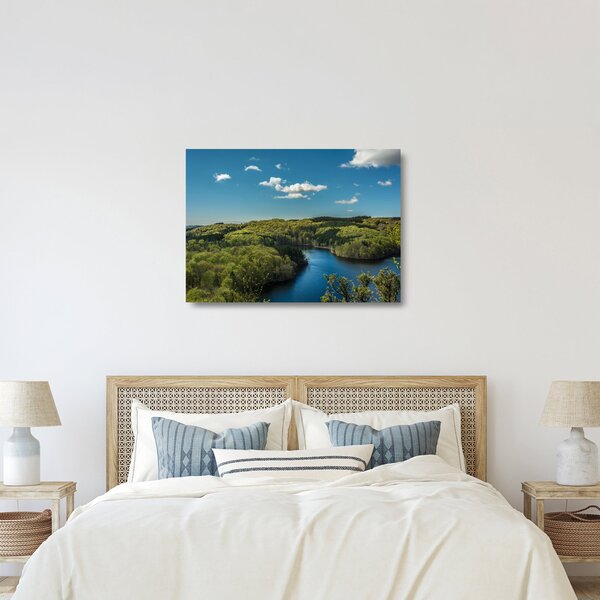 Tablou pe sticlă - Lac montan (70x50 cm)