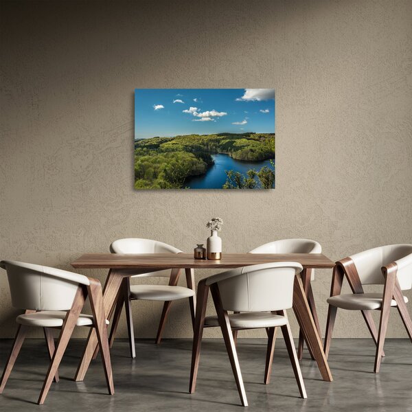 Tablou pe sticlă - Lac montan (70x50 cm)