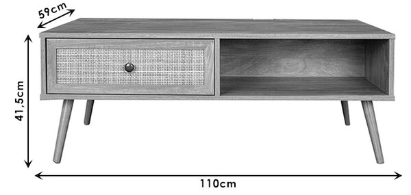 Set mobilier studenti coltar reversibil extensibil, masuta de cafea si comoda TV, 3 buc, Flux, Stejar, 236x164x88 cm