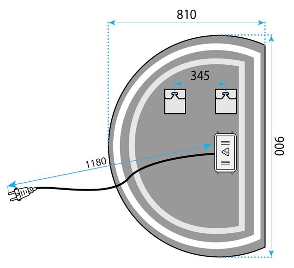 Oglindă de perete LED YH-BL-2 81x90cm