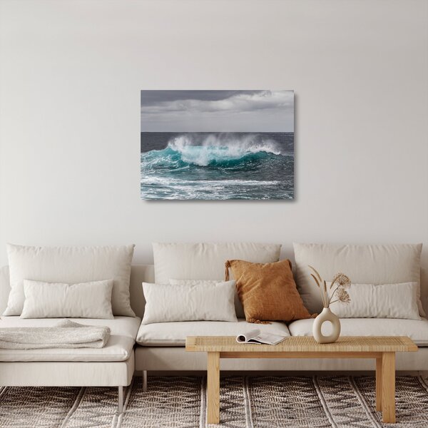 Tablou pe sticlă - Valuri pe ocean (70x50 cm)