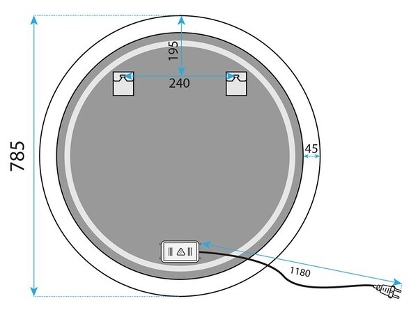Oglindă de perete LED YH-BL-1 80 cm
