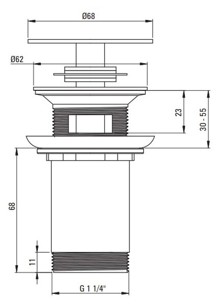 Deante Click-Clack, dop de scurgere universal pentru chiuvetă cu carcasă metalică, alb, DEA-NHC_A10U