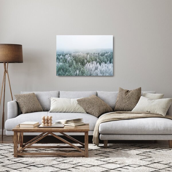 Tablou pe sticlă - Crestele munțillor înzăpezite (70x50 cm)