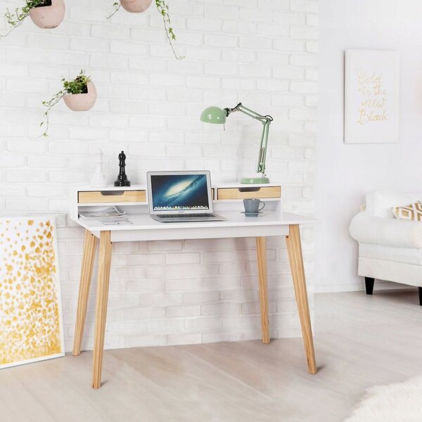 Birou modern Jumi 110x60x90/75 cm – design scandinav, funcționalitate și eleganță naturală