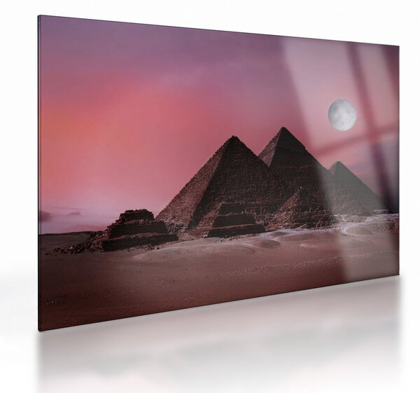 Tablou pe sticlă - Piramidă, Giza, Egipt (70x50 cm)