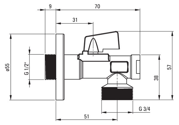 Deante Deante, robinet de colt cu filtru 1/2" - 3/4", VFA_B64M