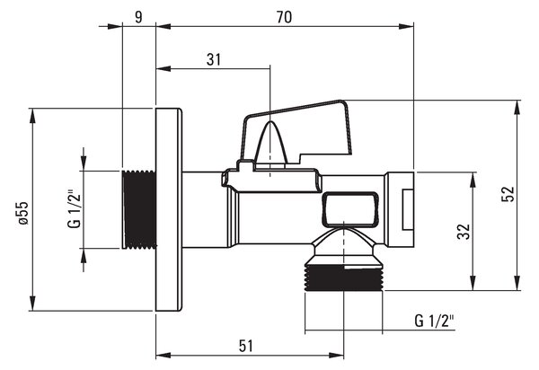 Deante Deante, robinet de colt cu filtru 1/2" - 1/2", VFA_B63M