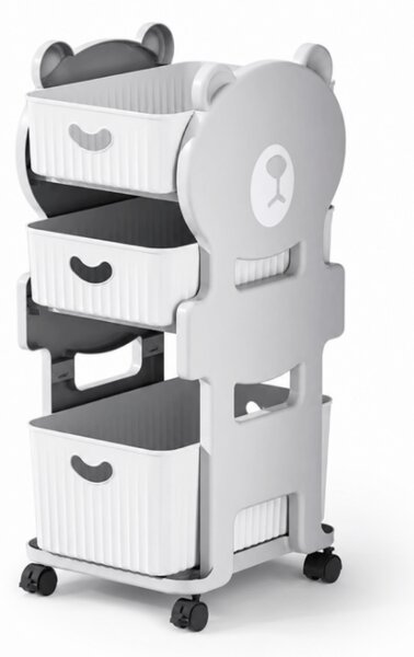 Raft pentru copii pe roti BEARRY 68x35x29 cm, gri