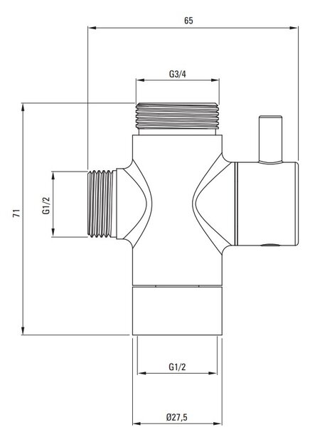 Deante Deante, Comutator dus, 2 functii, pentru coloane de dus, DEA-XNCO0FCD1