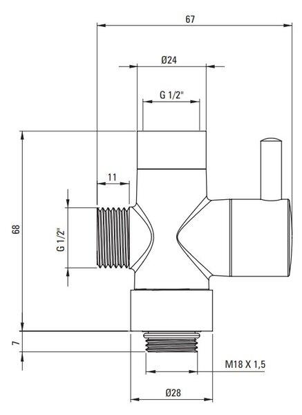 Deante Deante, Comutator dus, 2 functii, pentru coloane de dus, DEA-XNCJRFCD0