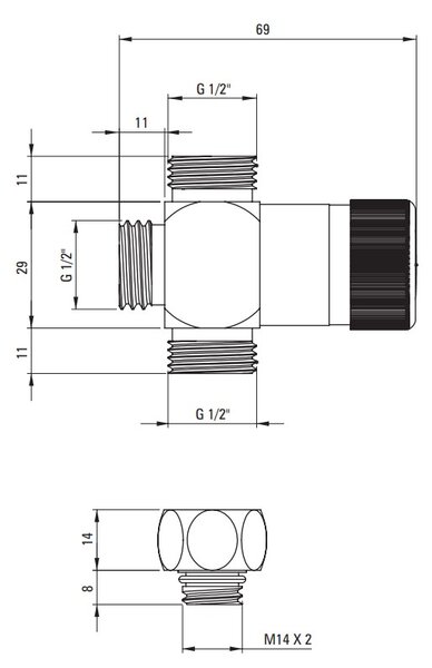 Deante Deante, Comutator de dus, pentru coloane de dus, DEA-XNCV4FCD0