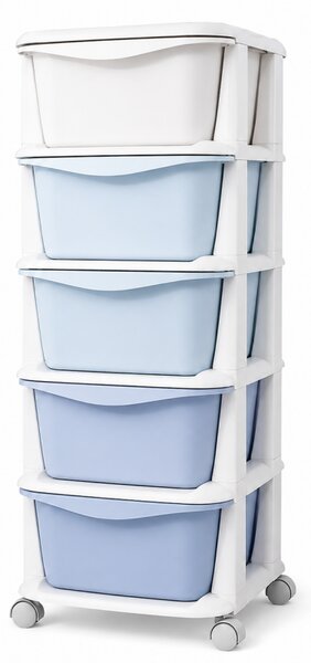 Raft pe roti cu sertare TONES 97x36x36 cm, albastru