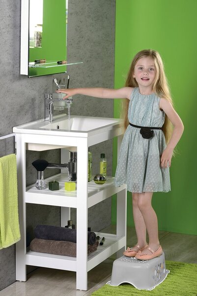 BISK Erga 4 KIDS, treapta de baie antiderapante pentru copii Zebra, gri, ERG-08319