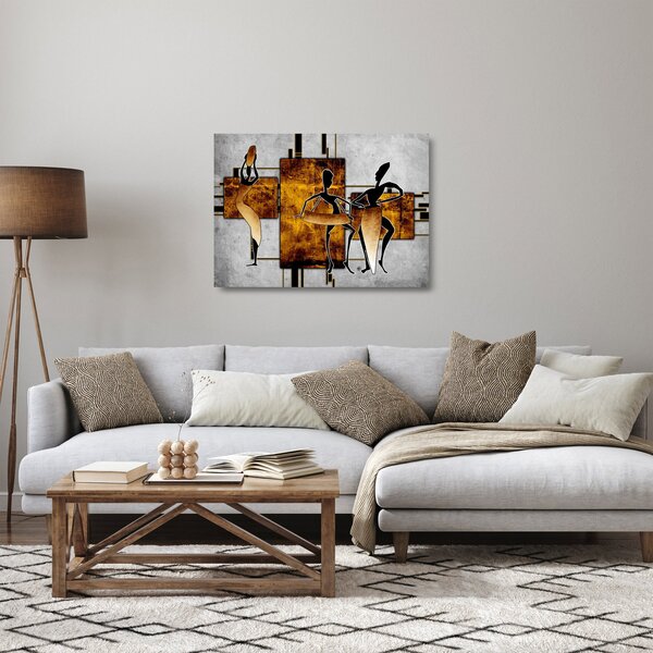 Tablou pe sticlă - Motiv cultura africană (70x50 cm)