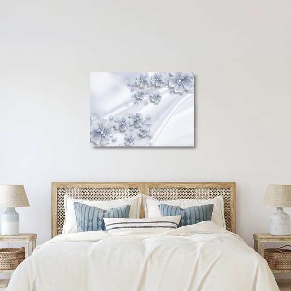 Tablou pe sticlă - Design flori (70x50 cm)