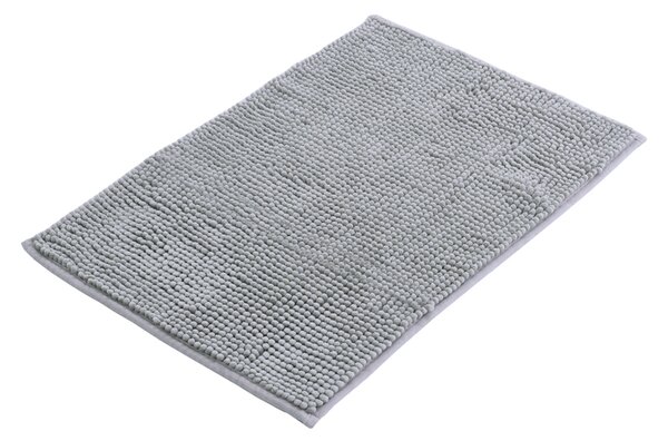 BISK Erga Basic, covoraș de baie 60x40 cm, model 6 Chenille Rolled, gri, ERG-08148