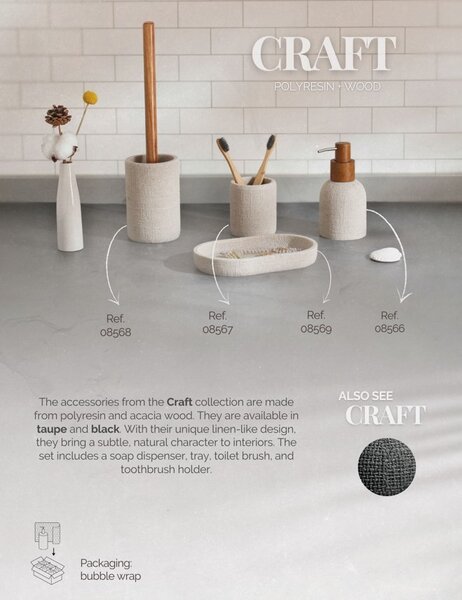 BISK Erga Craft, dozator de săpun stand-up, taupe, ERG-08566