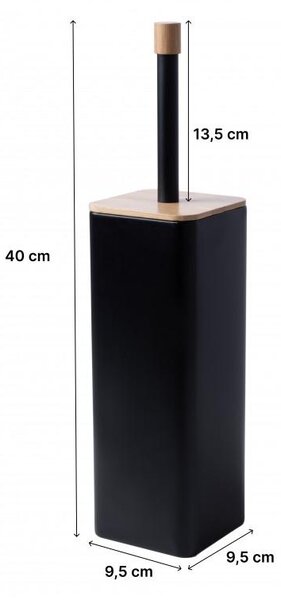 Erga Fonti, perie de toaletă pe picioare, bambus negru, ERG-YKA-PD.FONTI-BLK