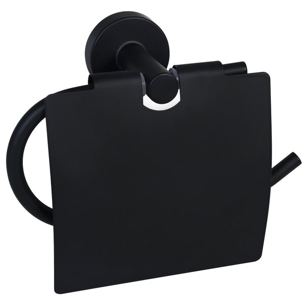 BISK Erga FOR YOU, suport hartie igienica cu capac, negru mat, ERG-08256