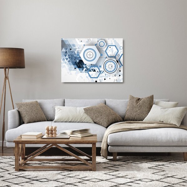 Tablou pe sticlă - Abstract geometric (70x50 cm)