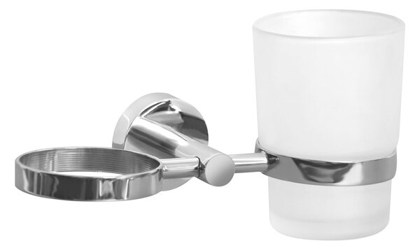 BISK Erga FOR YOU, cupă dublă pentru periuțe de dinți, crom, ERG-01175