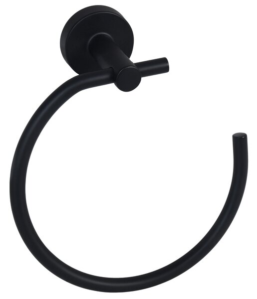 BISK Erga FOR YOU, suport inel pentru prosoape, negru mat, ERG-08260