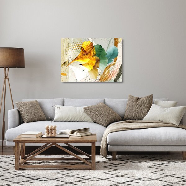 Tablou pe sticlă - Frunze (70x50 cm)