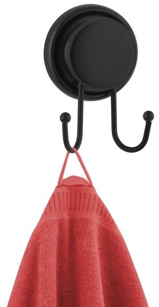 Erga Gavi, 2 carlige pentru prosoape pe ventuza, negru mat, ERG-YKA-CH.GAVI-H2-BLK