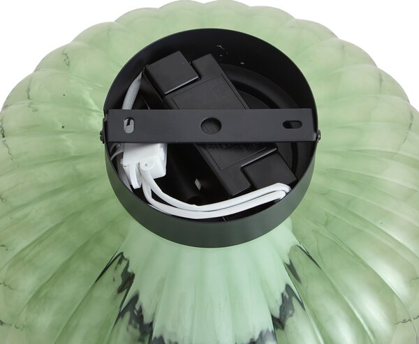 Plafonieră de design neagră 28 cm cu sticlă verde cu LED integrat reglabilă în 3 trepte - Margherite