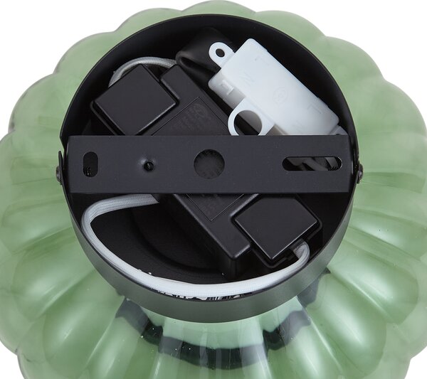 Plafonieră de design neagră 18cm cu sticlă verde, inclusiv LED reglabil în 3 trepte - Margherite