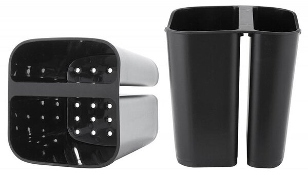 Erga Gavi, cos de baie pentru cosmetice 30x12x19 cm pentru ventuze, negru mat, ERG-YKA-CH.GAVI-PP-KP-BLK