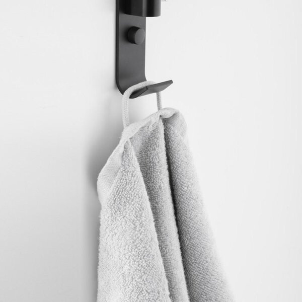 Erga Kamer, suport pentru prosoape cu 5 brațe 45x37 cm, negru mat, ERG-YKA-CH.KAMER-BLK