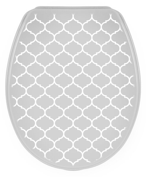 BISK Erga Iris, scaun toaletă din polipropilenă, gri cu model Orient, ERG-07989